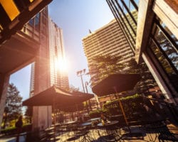 Atlanta Downtown outside restaurant tables