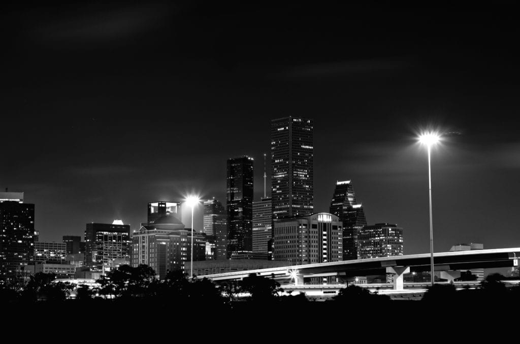 downtown Houston, Texas at night