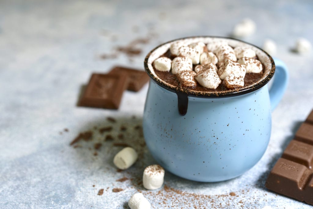 A delicious cup of homemade hot cocoa.