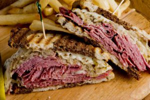 A classic pastrami sandwich on rye from Kenny & Ziggy's, a top cheap eat in Houston. 