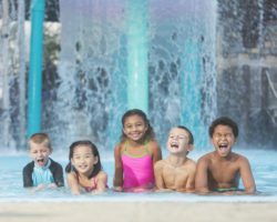 a group of kids enjoying one of the biggest water parks in florida