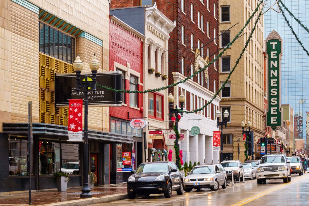 Knoxville Tennessee Downtown Facades and Businesses Gay Street