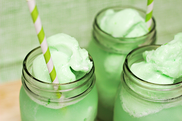 lime sherbert floats - a simple st. patrick's day treat for kids