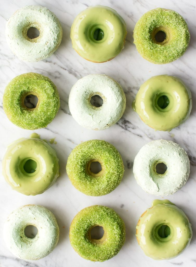 matcha doughnuts - a naturally green st. patrick's day treat for kids