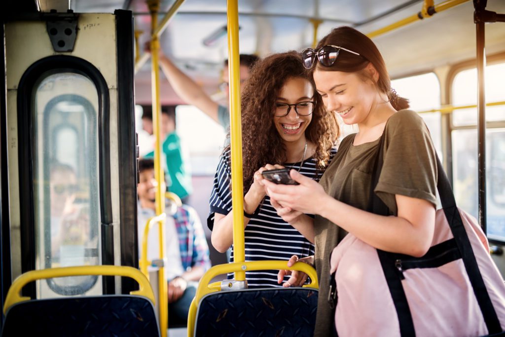 Two ladies using Atlanta Public Transportation