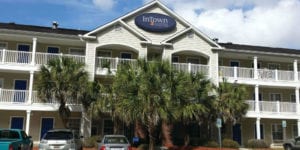 Exterior photo of InTown Suites Extended Stay North Charleston SC – North Arco.