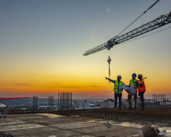 Traveling Construction Workers on Site
