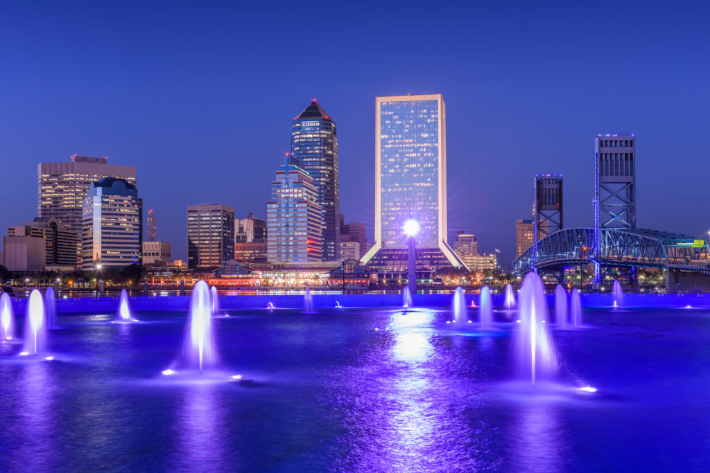 Friendship fountain in downtown Jacksonville