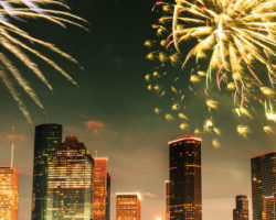 new year's eve fireworks, a holiday activity in Houston